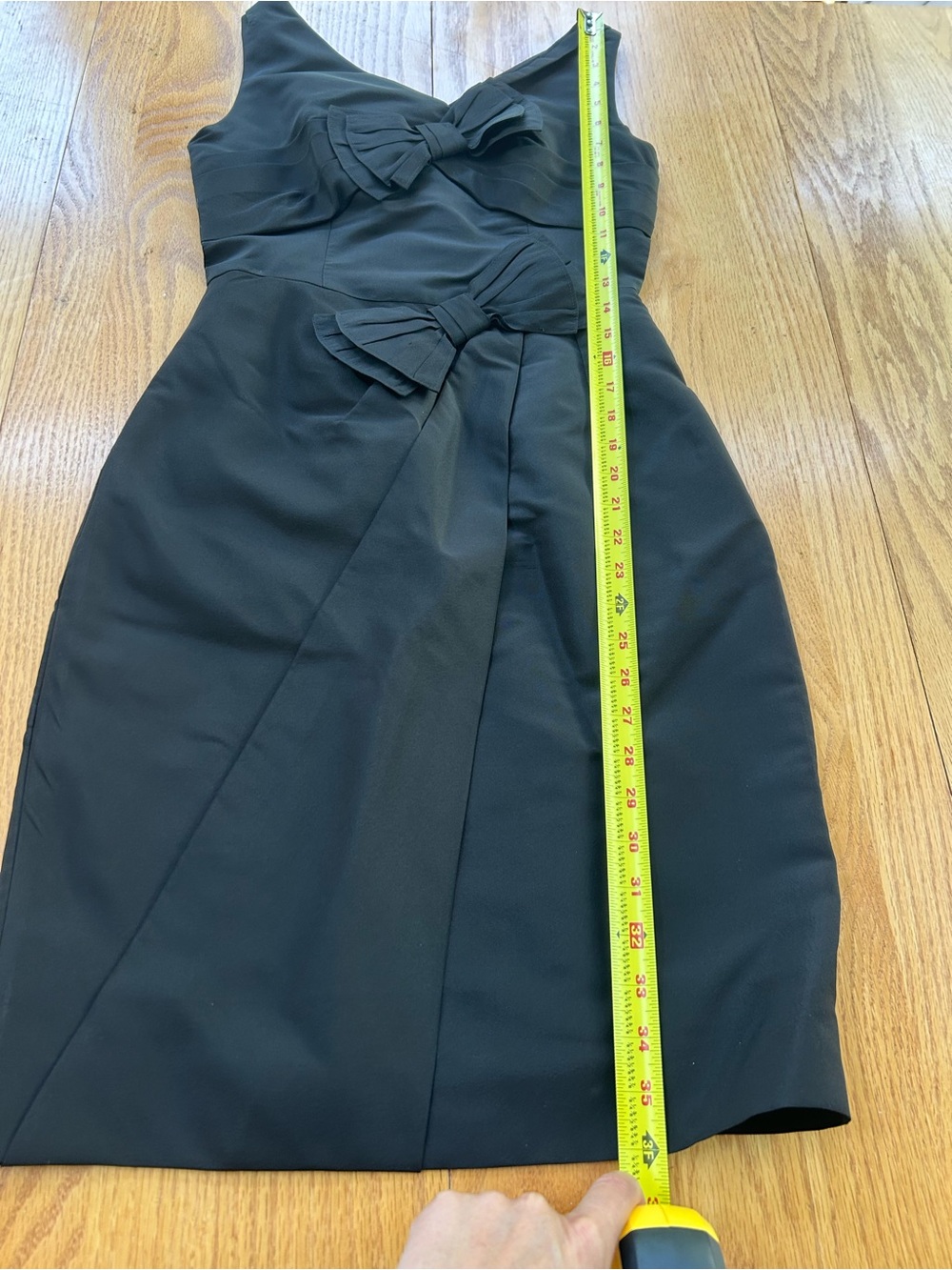 Oscar de la Renta Black Silk Cocktail Dress Bow Detail‎ Made in Italy Womens 0 - Picture 5 of 10